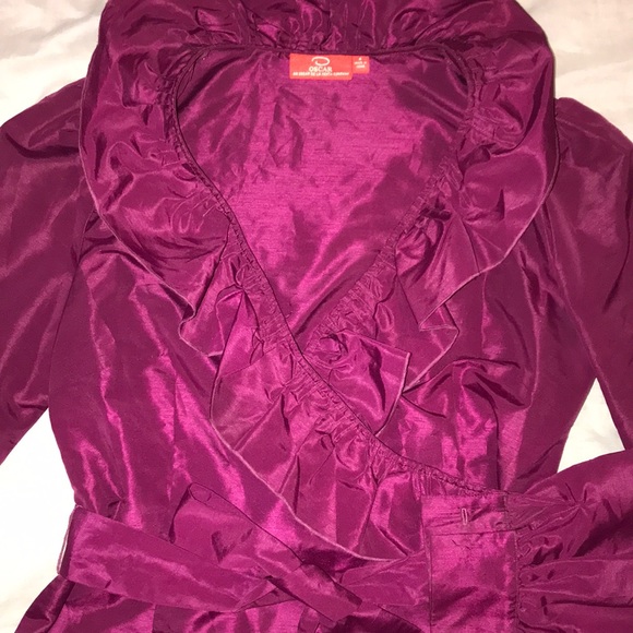 Oscar de La Renta ruffle neck blouse - Picture 2 of 5